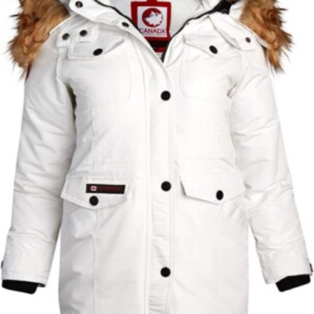 NWT!SUPER WARM!! Canada Weather Gear Goose Kid’s White Faux Fur Parka Coat